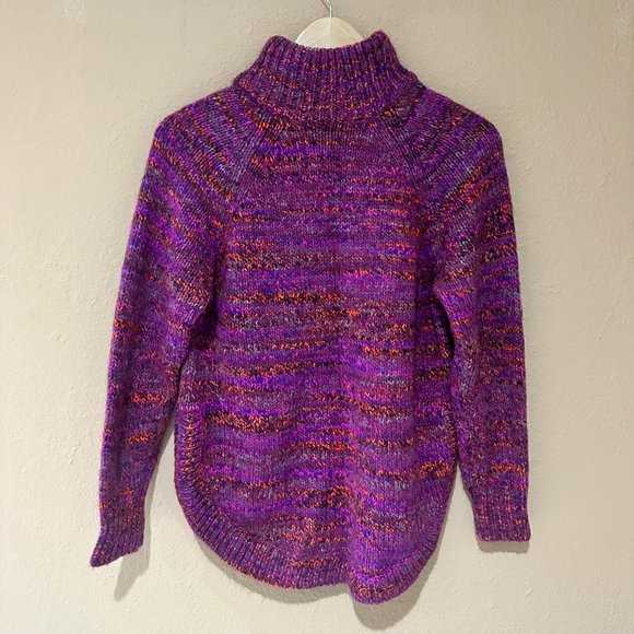 RARE Madewell Wool Alpaca Multicolored Zip-Turtle Neck Sweater Womens Size XS - Picture 8 of 12